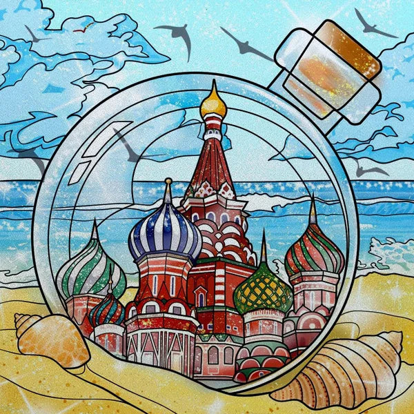 Frosted Stained Glass Window Film, Customized Ocean Boat Color, Static Cling Sticker,Home Decor Foil, Treatment