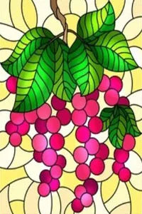 Custom Size Stained Glass Window Film Fruit Pattern Grape Mango Watermelon For Rectangular Shape Glass Office Door Home Decor