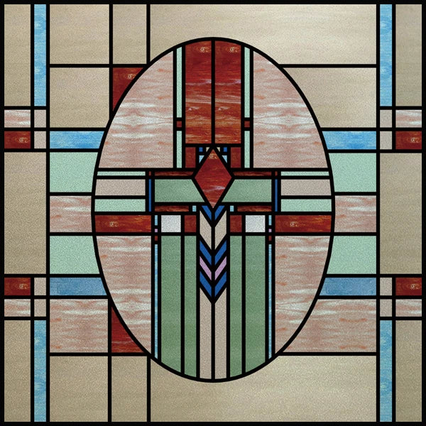 Stained Glass Window Film Frosted Glass Sticker,Custom made to fit any Window Size or Shape, ,Church Static Cling,Home Decor