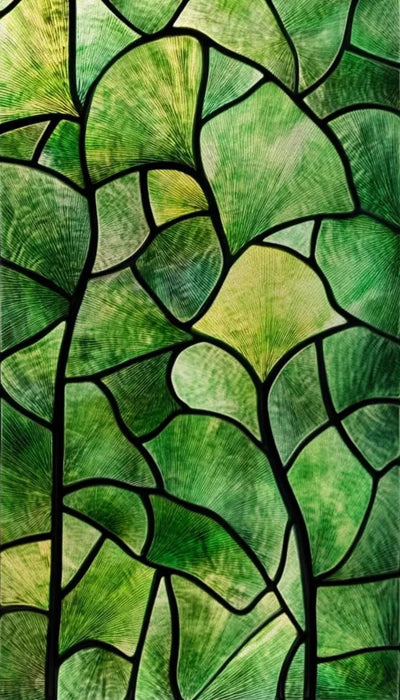 Window Film Stained Glass Films,Frosted Static Cling,Light-transparent Opaque Privacy Sticker,Home Decor,Ginkgo Leaf,Leaves