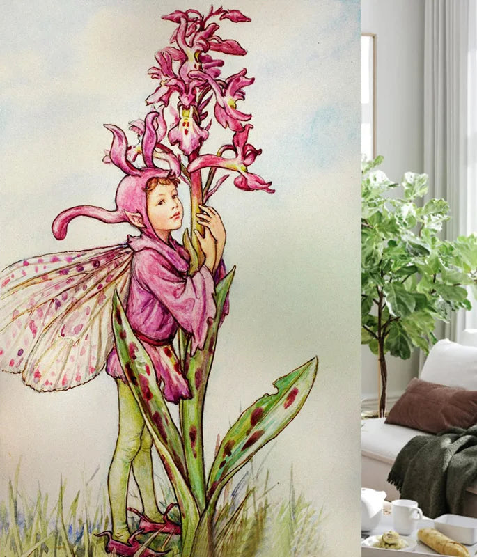 Custom Size Stained Glass Window Film, Flower Fairy Stickers, Static Cling for Kitchen, Bathroom, Bedroom, Door, Home Decor