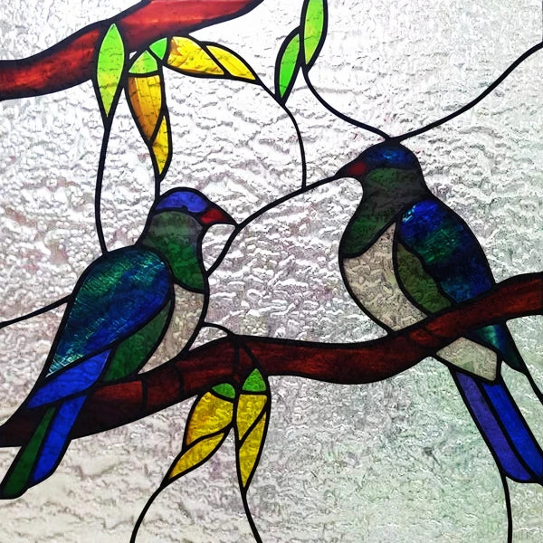 Custom size 3D Matte Window Film Stained Glass Decorative Uv Window Sticker Privacy Frosted Static Cling for Glass,Birds