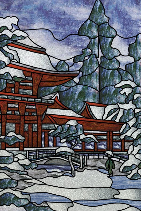 Custom size Stained Glass Films,Privacy Static Cling,Print Castle Lighthouse Sailboat Door Sticker,Office Home Decor