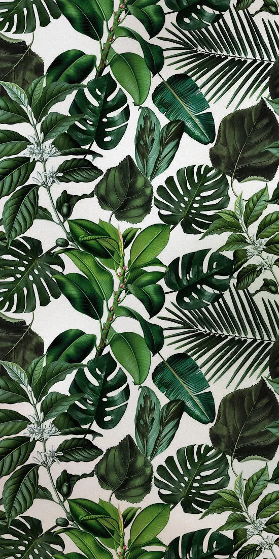 Stained Glass Film, Opaque Sticker,Frosted Static Cing ,Tropical Leaves, Seamless Pattern,Home Decor, Privacy, Custom Size