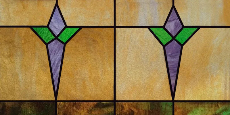 Custom Size Window Film, Stained Glass, Decorative Retro Window Sticker, Privacy Frosted Static Cling, Home Decal