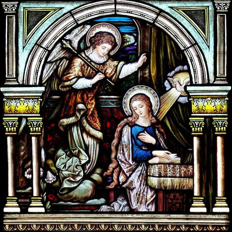 Custom Frosted Stained Glass Window Film,Static Cling Reusable,Jesus Christ Angels Virgin Mary Picture Decor Window Treatment