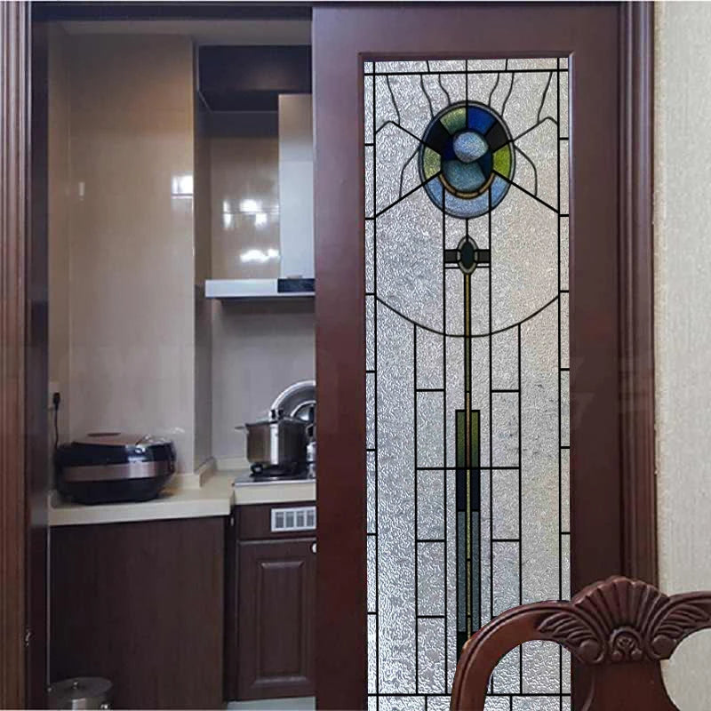 Stained Glass Film American Retro European Electrostatic Frosted Glass Sticker Window Film Window Sticker Stained Glass