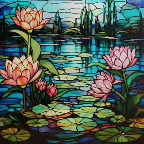 Custom size Window Film Stained Glass Films Frosted Privacy Static Cling Retro Flower Sticker Bathroom Skylight Decor