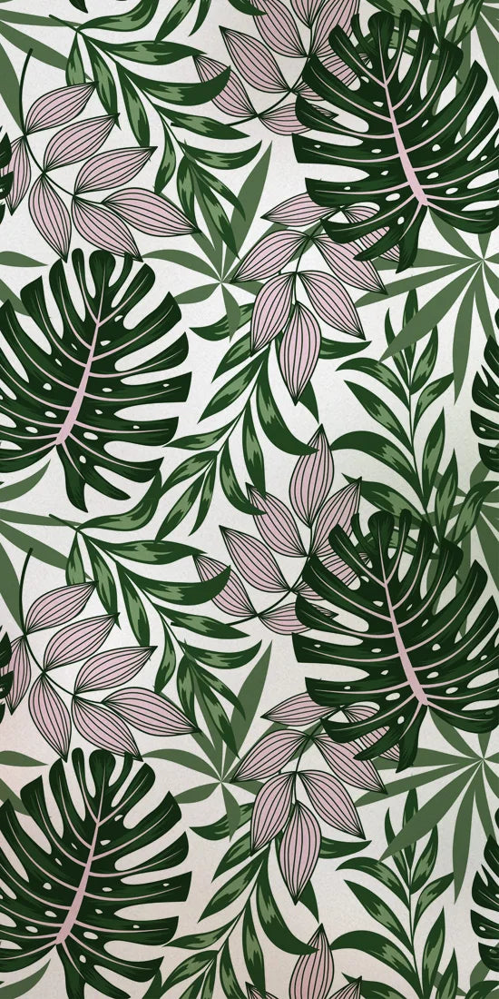 Stained Glass Film, Opaque Sticker,Frosted Static Cing ,Tropical Leaves, Seamless Pattern,Home Decor, Privacy, Custom Size