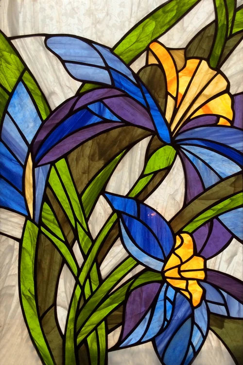 Custom Size Stained Glass Window Film Door Stickers Frosted Privacy Protection Reusable Removable Home-Decor Window Covering