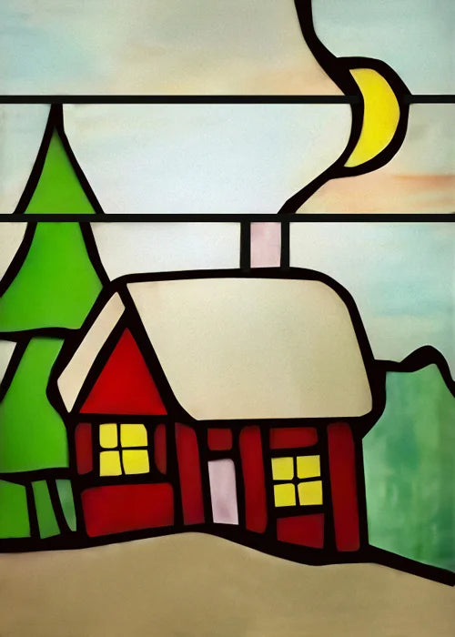 Stained Glass Window Film, Frosted Glass Sticker, Forest，Custom Size, Animals, Plants, Kids Room Door, Poster, Home Decor