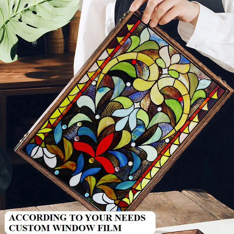 Customized Window Film Frosted Stained Glass Films,Static Cling Reusable Remove,Privacy Protection  Door Sticker Home-Decor
