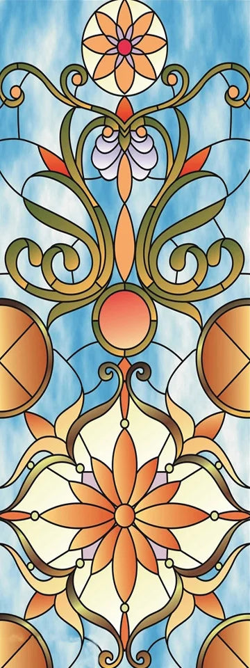 Custom Stained Glass Window Films,Frosted sticker,Privacy Static Cling Church Style For Bathroom Sliding door Home Office