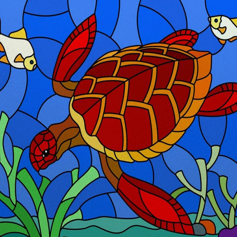 Custom size Window Film Stained Glass Films Frosted Privacy Static Cling Background Sticker Aquarium Ocean Poster Fish Tank Film