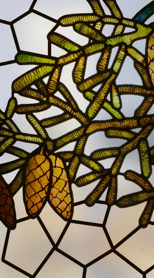 Custom Size 3D Matte Window Film, Stained Glass, Decorative UV Sticker, Privacy Frosted Static Cling Decal for Glass Door, Tree