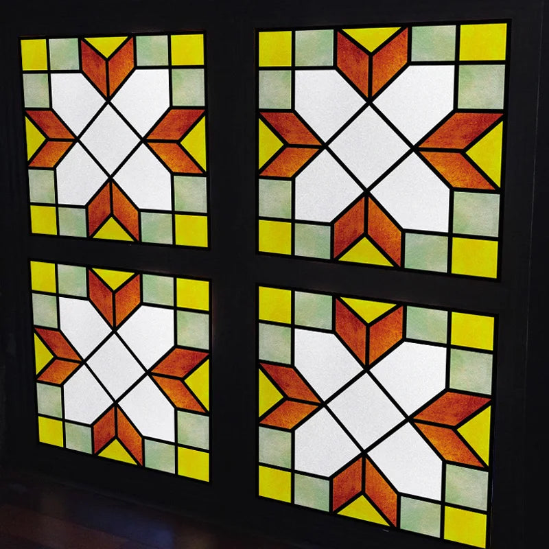 Window Film Frosted Stained Glass Films,Customized Art Deco Design Flower Static Cling Sticker,Home Decor Foil Window Treatment