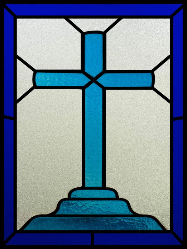 Custom Frosted Stained Glass Window Film,PVC Static Cling Films,Cross Church Decor Foil Stickers
