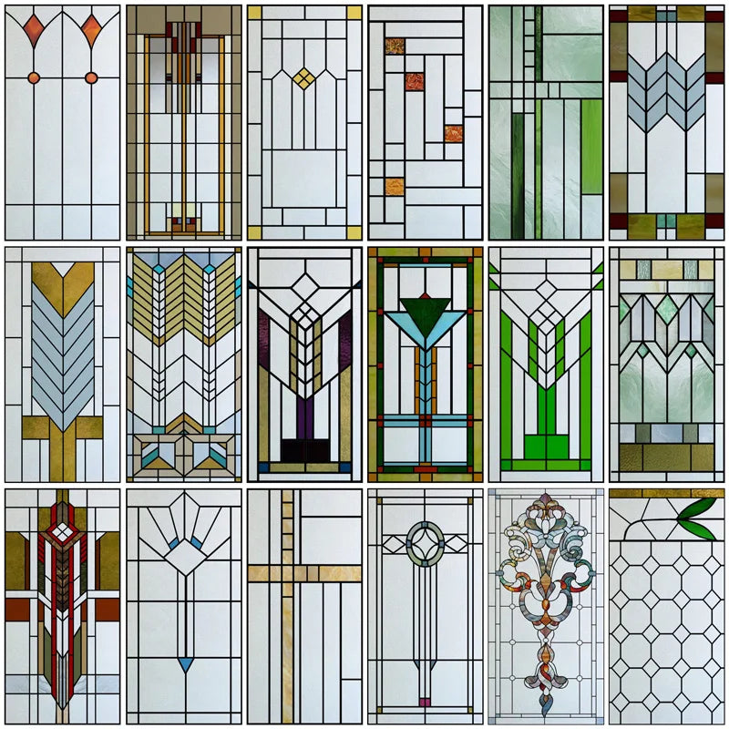 Window Film Frosted Stained Glass Films,Church Static Cling,Privacy Films,Door Sticker,for Kitchen Office Home Decor Customized