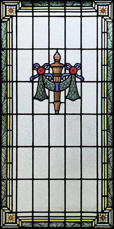 Custom Size Stained Glass Window Film, Frosted Privacy, Static Cling, Retro Matte Sticker, Bathroom Door, Office, Home Decor