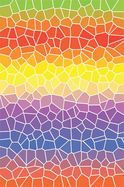 Frosted Stained Glass Window Film, Opaque  Privacy Static Cling , Home-Decor, Sun Catcher Rainbow Color, Window Covering