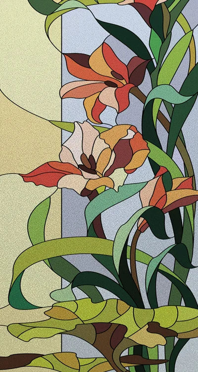 Window Film Stained Glass Stickers,Custom size Static Cling Rose,Flower Privacy Films Door Sticker Kitchen Office Home Decor