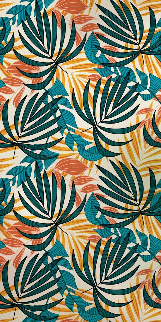 Stained Glass Film, Opaque Sticker,Frosted Static Cing ,Tropical Leaves, Seamless Pattern,Home Decor, Privacy, Custom Size