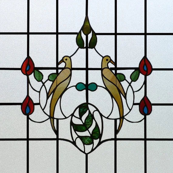 Stained Glass Window Film Frosted Glass Sticker,Custom made to fit any Window Size or Shape,Kitchen Bathroom Door Home Decor