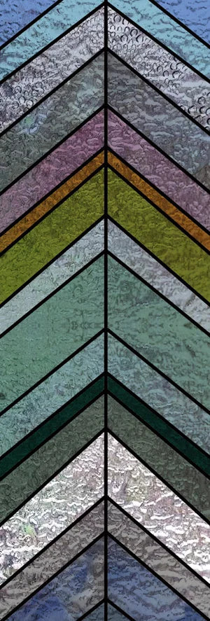 Custom Size Stained Glass Window Film,Frosted Privacy, Static Cling,Retro Rainbow Colors Stickers,Kitchen Bathroom Door, Home