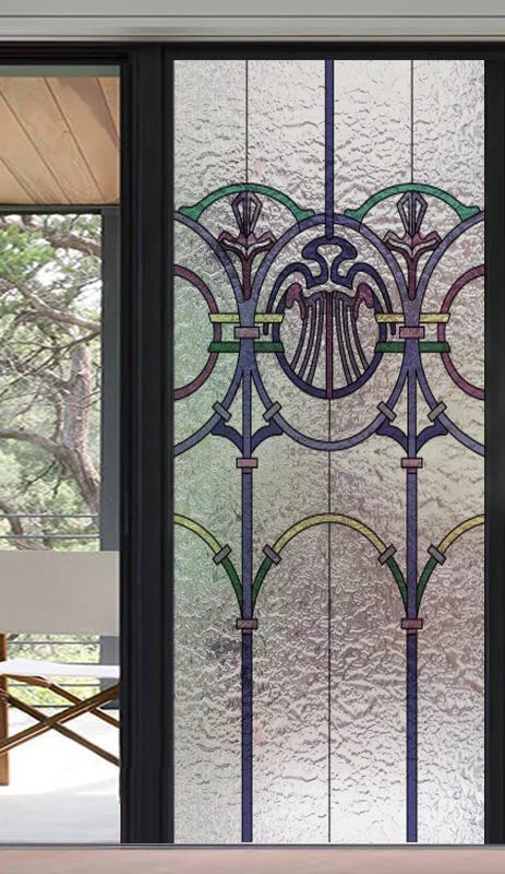 Frosted Stained Glass Window Film, 3D Matte, Static Cling,Privacy, Door Sticker,Customized for Kitchen, Office, Home Decor
