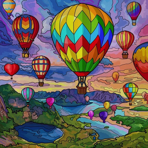 Custom size Stained Glass Wndow Film,Satic Cling Window Films,Decor Foil Stickers Window Treatment For Square Glass Hot air ball