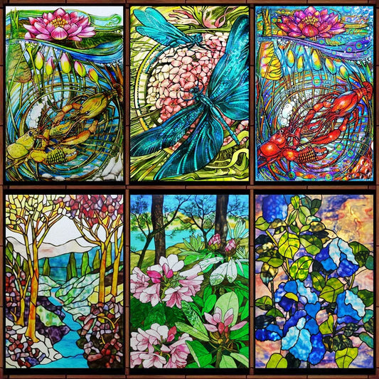 Custom Size Glass Window Film,Static Cling Frosted Opaque Glass Films,Stickers For Wardrobe Bathroom Kitchen Door,Tree Poster