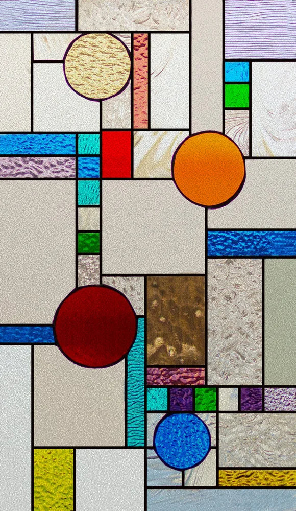 Custom Size Window Film, Stained Glass Stickers, Static Cling, 3D Print Rainbow Mosaic for Window Door, Home Decor