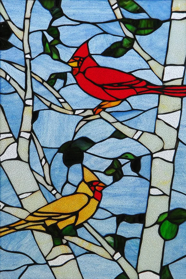 Frosted Stained Glass Window Film, Customized Tiffany Trees, Static Cling Sticker,Bathroom Door, Kitchen, Office, Home Decor