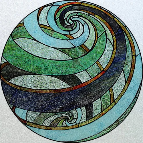 Customized Stained Glass Window Glass Films,Privacy Frosted Static Cling, Classic Pattern for Round Door, Home Decor