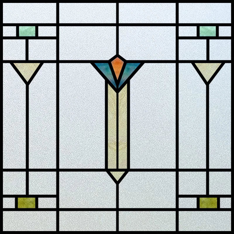 Custom Size Window Film, Stained Glass Sticker, Western Style, Privacy Frosted, Static Cling, Door, Office Home Decal