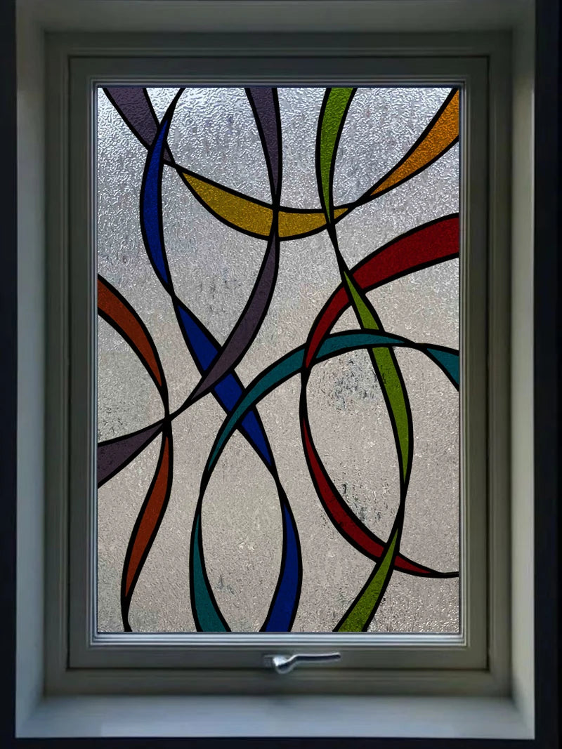 Frosted Stained Glass Window Film, 3D Matte, Transparent,Static Cling,Privacy, Door Sticker,Customized for Office, Home Decor