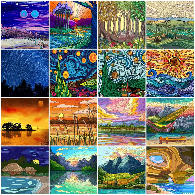 Frosted Stained Glass Window Film, Customized Scenery, Sun Starry Sky, Static Cling Sticker,Home Decor for Bathroom Kitchen