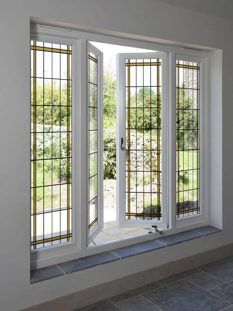 Stained Glass Window Film Transparent/Frosted Glass Sticker Static Cling Prairie Scottish for thin long Glass Door Anticollision