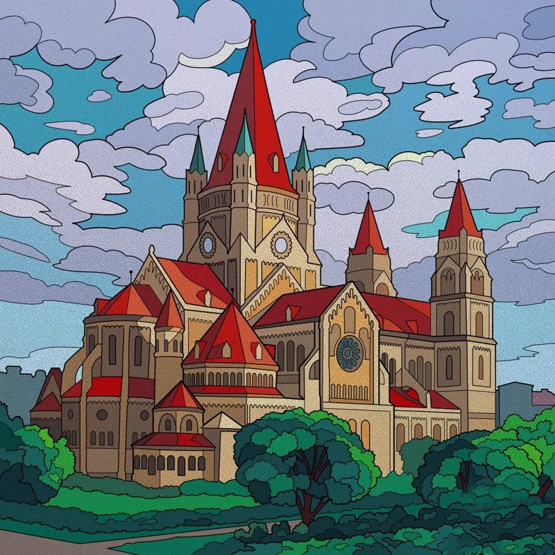 Stained Glass Window Film Frosted Glass Sticker Forest Customized Cartoon House Castle For Kids Room Door Home Decor