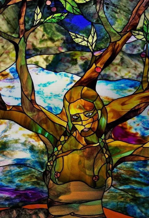 Window Film Frosted Stained Glass Films,Customized Privacy Static Cling,Retro Colorful Stickers Home Decor Bathroom Skylight