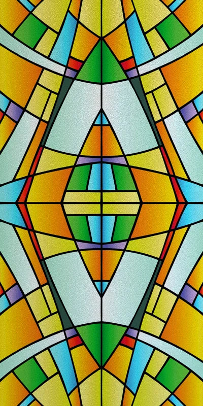 Frosted Stained Glass Window Film, Reusable Window Covering, Sun Catcher, Mosaic Rainbow Color, Privacy, Home-Decor
