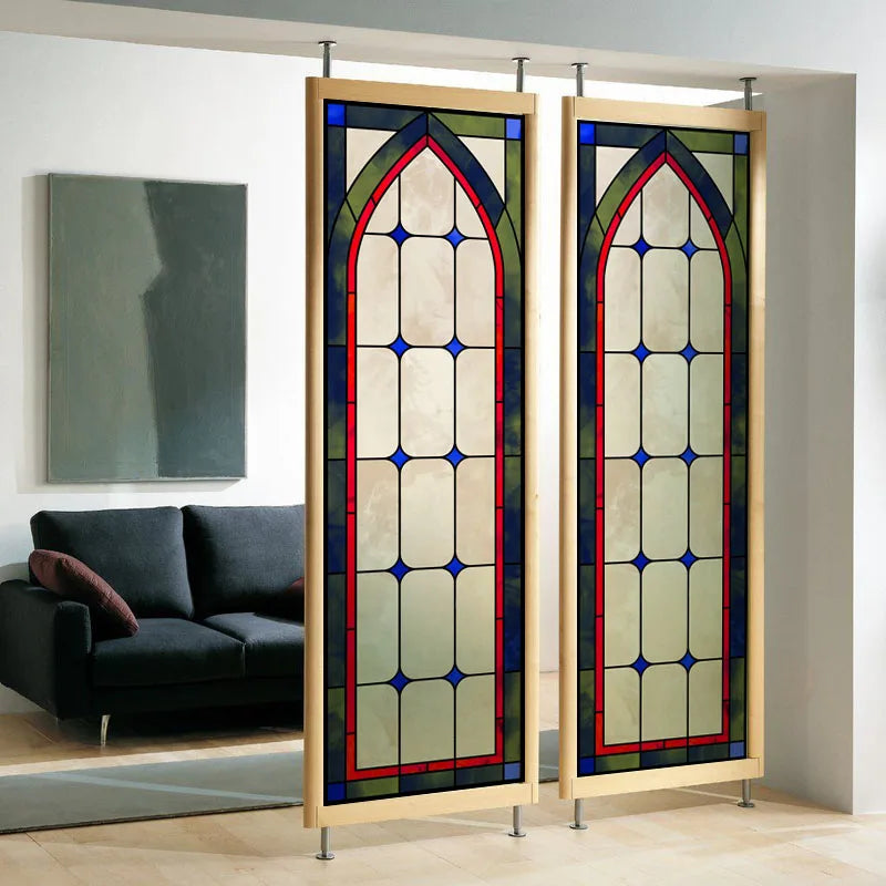 Frosted Stained Glass Window Film, Customized  Static Cling,,Privacy, European Style ,For Office, Bathroom Home Decor