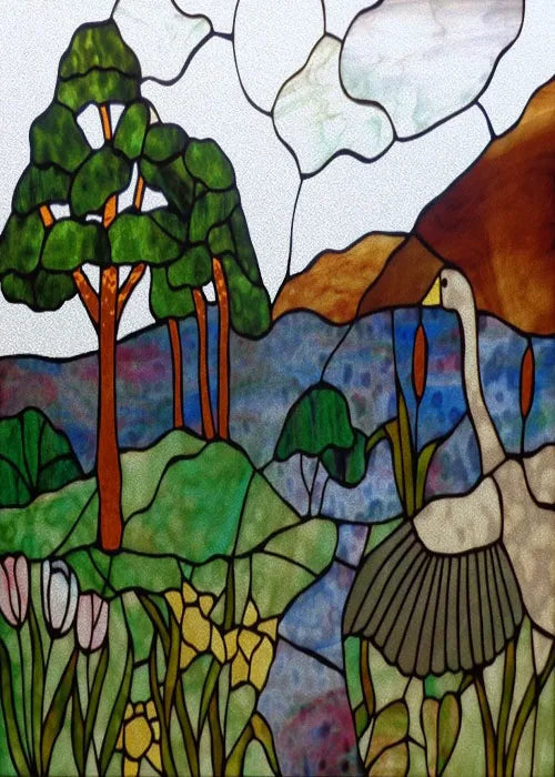 Custom Size Window Stained Glass Films,Cat,Bird,Peacock,Tiger,Fish,Animals Stickers For Bathroom Bedroom Door Office Home Decor