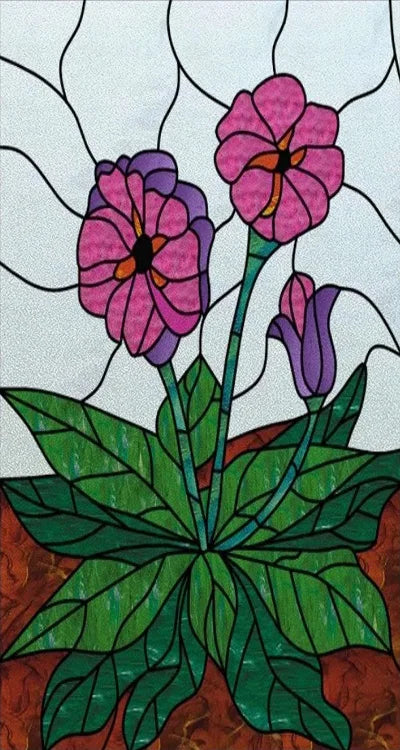 Window Film Stained Glass Stickers,Custom size Static Cling Rose,Flower Privacy Films Door Sticker Kitchen Office Home Decor