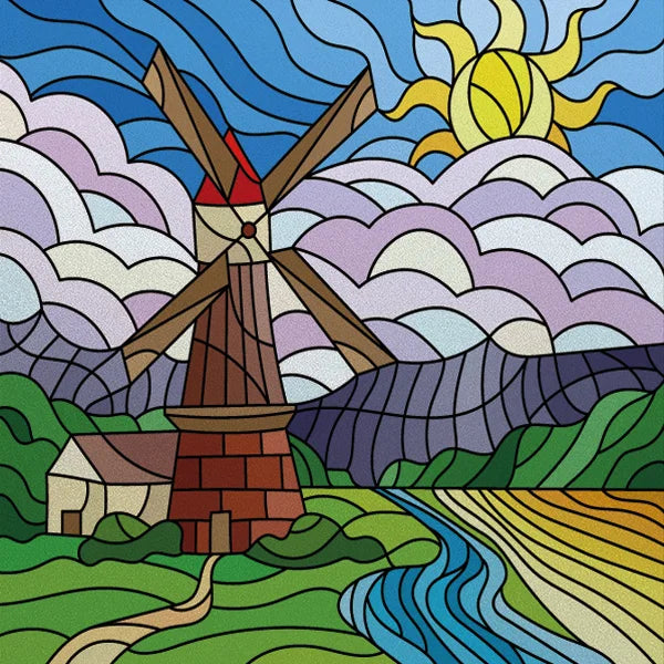 Frosted Stained Glass Window Film, Customized Ocean Boat Color, Static Cling Sticker,Home Decor Foil, Treatment