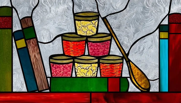 Custom Size 3D Matte Window Film, Stained Glass Decor, UV Window Sticker, Privacy Frosted Static Cling, Book Pattern for Glass