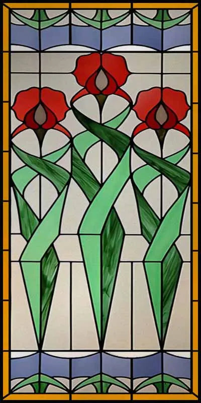 Custom Size Stained Glass Window Film Frosted Privacy Static Cling Retro Prairie Style Stickers Shower Kitchen Home Decor Flower