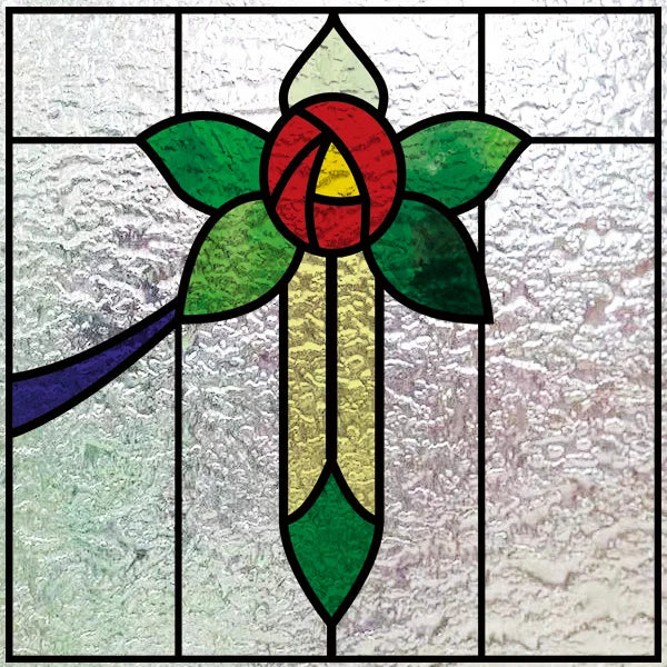 Custom size 3D Matte Window Film Stained Glass Decorative Uv Window Sticker Privacy Frosted Static Cling for Glass Garden Flower