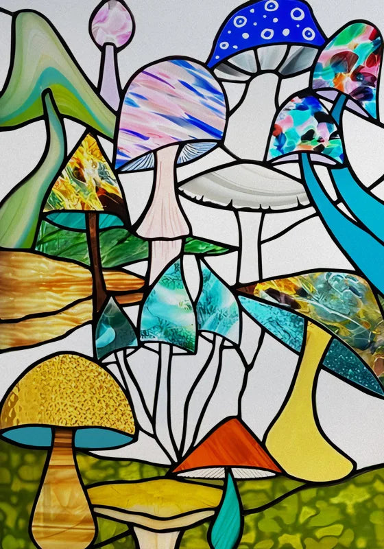 Stained Glass Wndow Film Frosted Glass Sticker Forest Custom Size Castle Cartoon For Kids Room Door Poster Home Decor