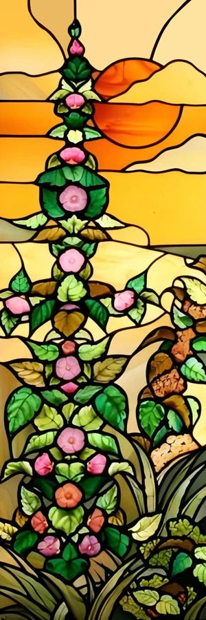 Custom Size Stained Glass Window Film,Frosted Privacy Static Cling,Retro Stickers,Kitchen Bathroom Door Home Decor